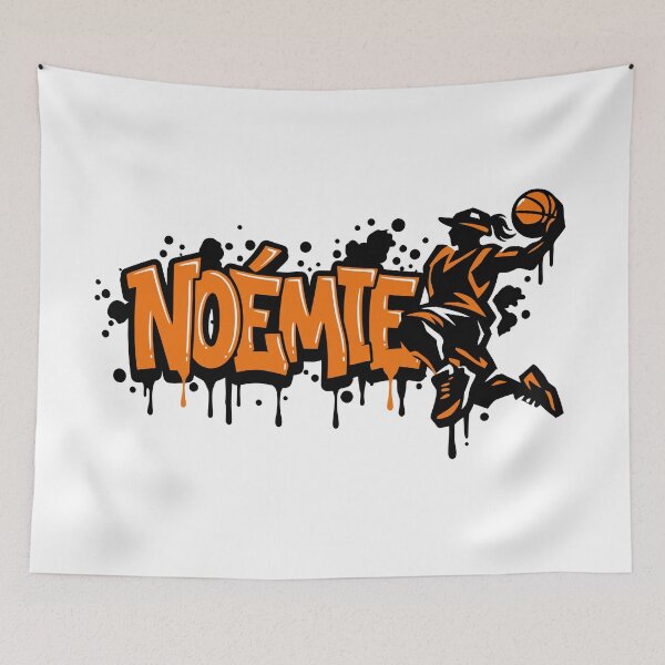 Item preview, Graffiti Drip Painting Basketball First Name Noémie designed and sold by digital.stickerperso.com.