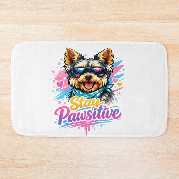 Item preview, Modern Yorkie Art – Stay Pawsitive Dog Design designed and sold by Yorkie Magic Studio .