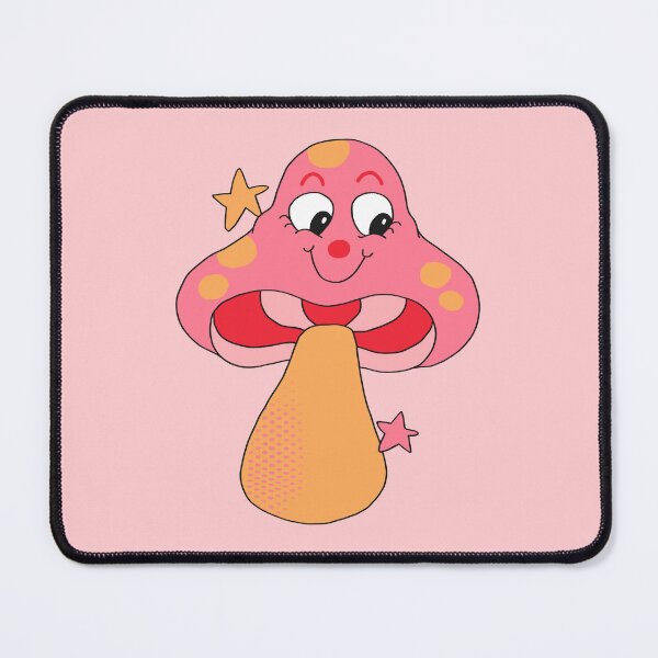 Item preview, Happy Face Retro Mushroom (Pink) designed and sold by yellowflowerhut.