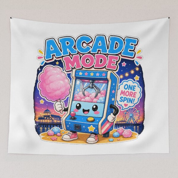 Item preview, Arcade Mode Candy Floss Claw Machine Shirt | Cute Seaside Arcade Retro Kawaii Design designed and sold by Snackwave Ninety.