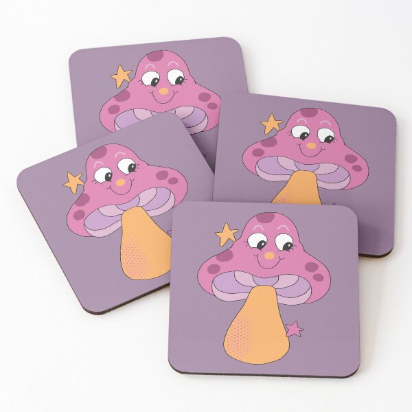 Item preview, Happy Face Retro Mushroom (Purple) designed and sold by yellowflowerhut.