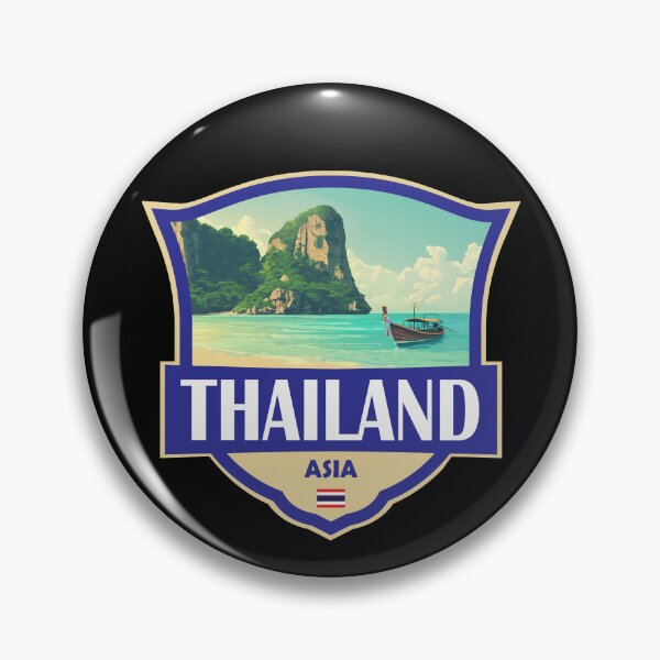 Item preview, Thailand Illustration Retro Badge designed and sold by KrisSidDesigns.