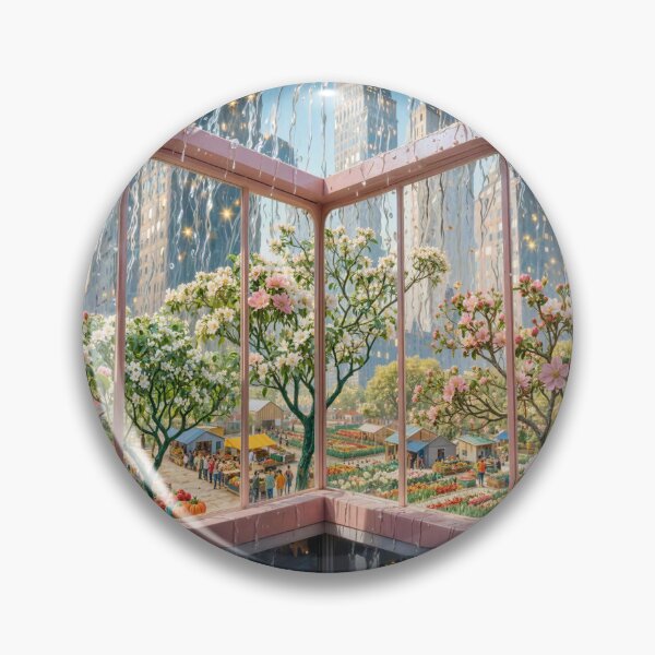 Item preview, Rainy Window View of Flowers and City designed and sold by M-Y-A-R-T-.