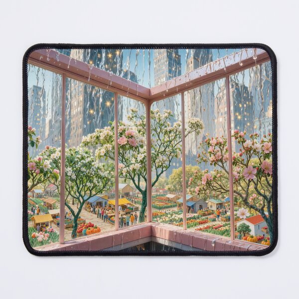 Item preview, Rainy Window View of Flowers and City designed and sold by M-Y-A-R-T-.