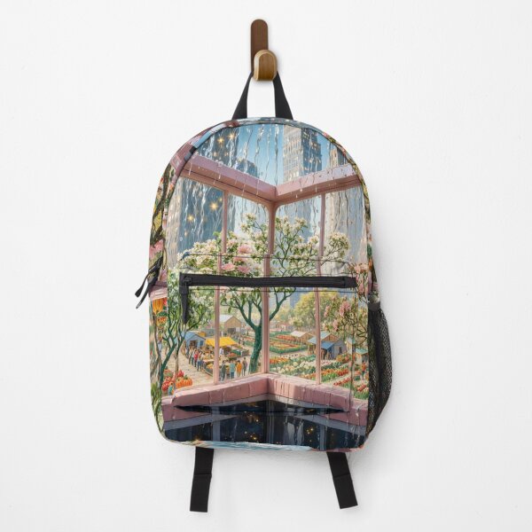 Item preview, Rainy Window View of Flowers and City designed and sold by M-Y-A-R-T-.