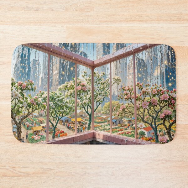 Item preview, Rainy Window View of Flowers and City designed and sold by M-Y-A-R-T-.