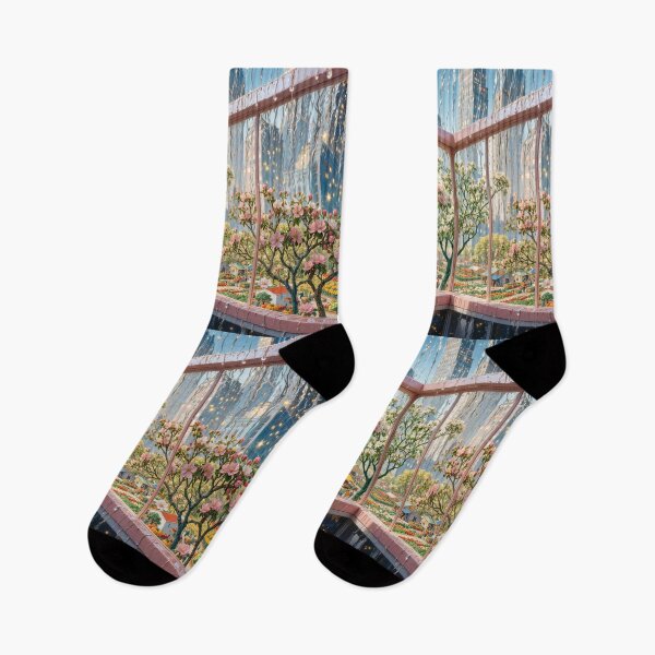 Item preview, Rainy Window View of Flowers and City designed and sold by M-Y-A-R-T-.