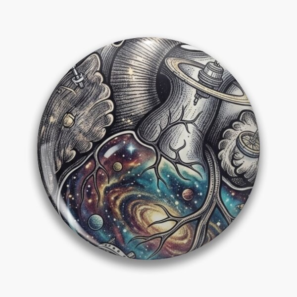 Item preview, Galaxy Heart Space Anatomy Astronaut Surreal Art designed and sold by JeevanStickers.