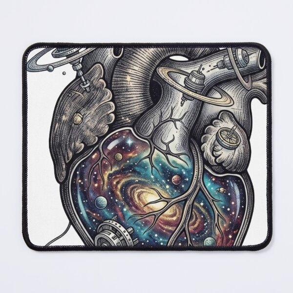 Item preview, Galaxy Heart Space Anatomy Astronaut Surreal Art designed and sold by JeevanStickers.