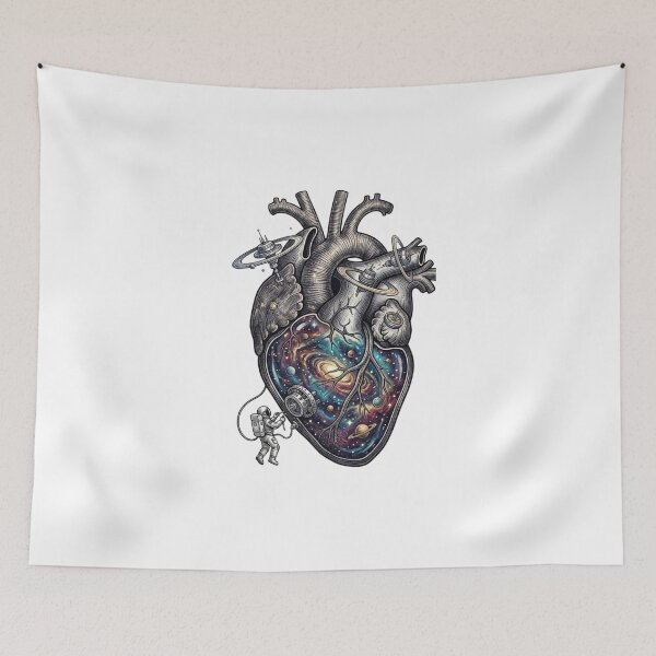 Item preview, Galaxy Heart Space Anatomy Astronaut Surreal Art designed and sold by JeevanStickers.
