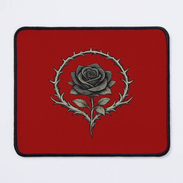 Item preview, Black Thorn Rose Sigil — Dark Gothic Floral Emblem designed and sold by Dream Machine.