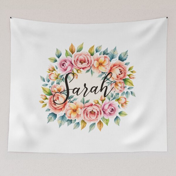Item preview, Sarah Floral Name Watercolor Boho Personalized Design designed and sold by ArcticFoxStudio.