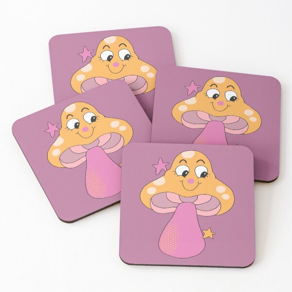 Item preview, Happy Face Retro Mushroom (Yellow) designed and sold by yellowflowerhut.