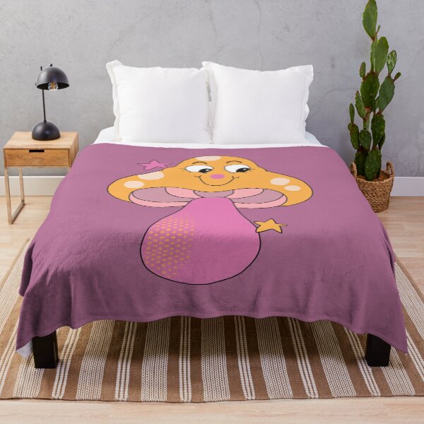 Artikelvorschau, Happy Face Retro Mushroom (Gelb) entworfen und verkauft von yellowflowerhut.