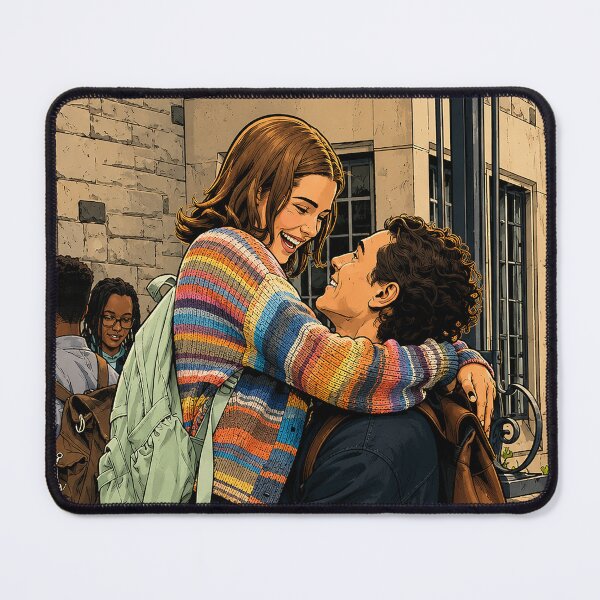 Item preview, Cute moment between Hannah (Ella Bright) and Garrett (Belmont Cameli) from Off Campus (fan art) designed and sold by PopCultureAndStuff.