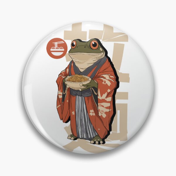 Item preview, Frog in kimono eating ramen designed and sold by NipponKawaii.