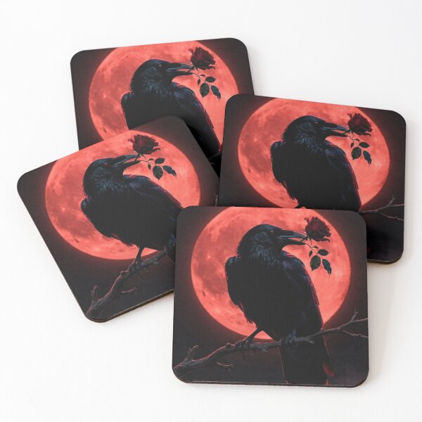 Item preview, Crow Under Red Moon designed and sold by VelarisMoon.