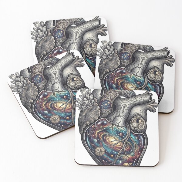 Item preview, Anatomical Heart Galaxy Nebula Space Art designed and sold by JeevanStickers.