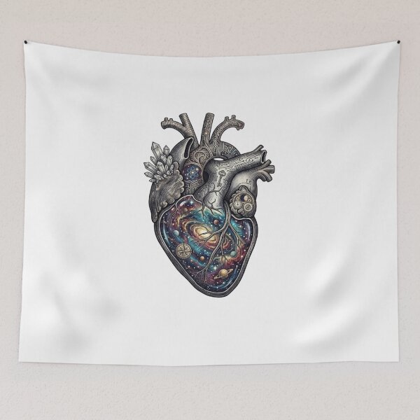 Item preview, Anatomical Heart Galaxy Nebula Space Art designed and sold by JeevanStickers.