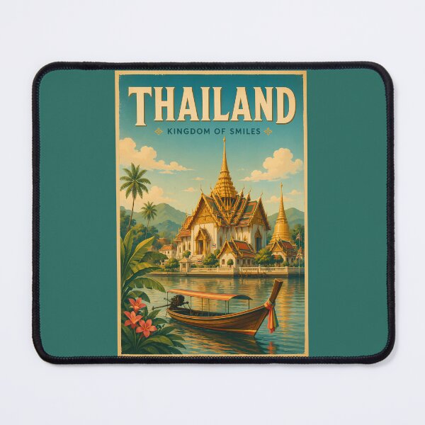 Item preview, Thailand Temple Illustration Travel Art Vintage designed and sold by KrisSidDesigns.