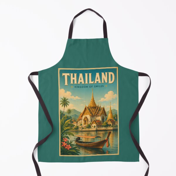 Item preview, Thailand Temple Illustration Travel Art Vintage designed and sold by KrisSidDesigns.