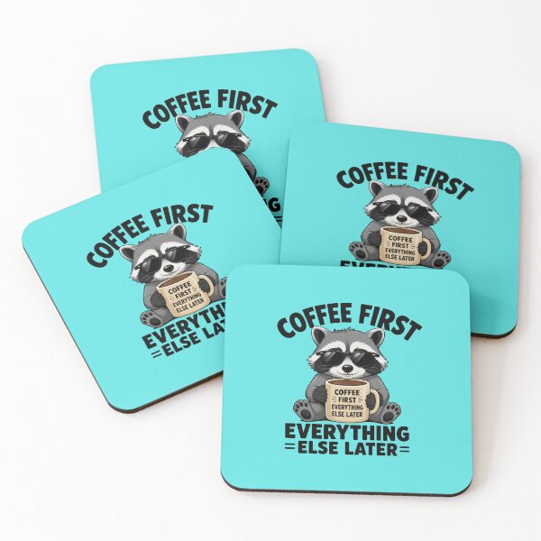 Item preview, Coffee First Raccoon Design designed and sold by ArtComixHaven.