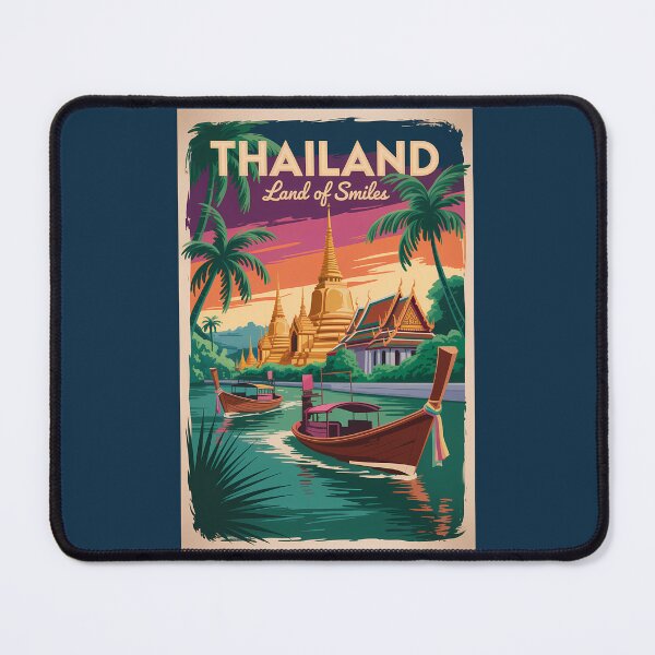 Item preview, Thailand Landscape Illustration Travel Art Vintage designed and sold by KrisSidDesigns.