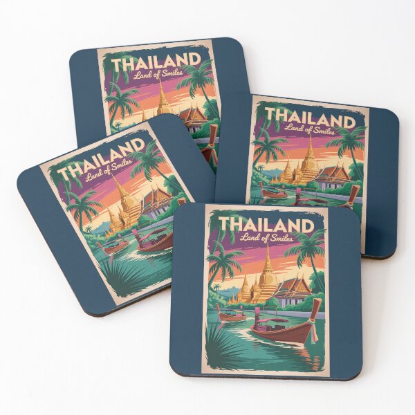 Item preview, Thailand Landscape Illustration Travel Art Vintage designed and sold by KrisSidDesigns.