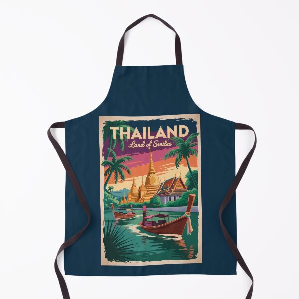 Item preview, Thailand Landscape Illustration Travel Art Vintage designed and sold by KrisSidDesigns.