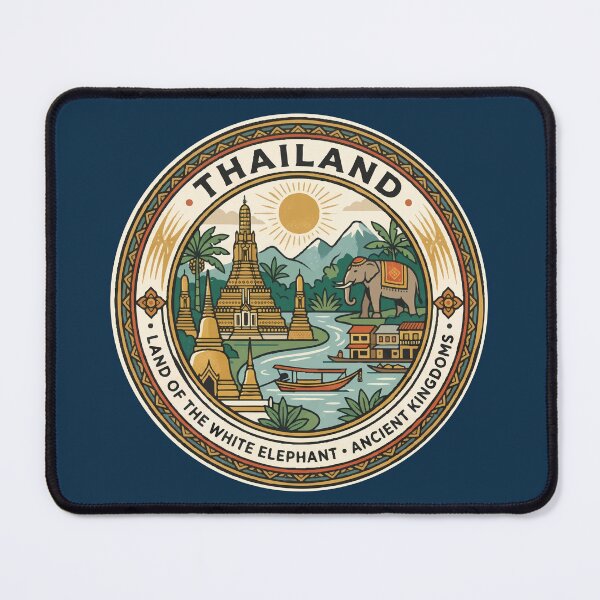 Item preview, Thailand Illustration Travel Art Badge designed and sold by KrisSidDesigns.