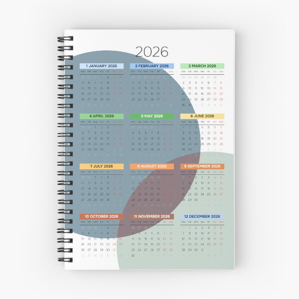 Item preview, English 2026 Vertical 3x4 Grid Geometric Yearly Calendar Layout Modern Annual Business Planner designed and sold by IuriiVlasenko.