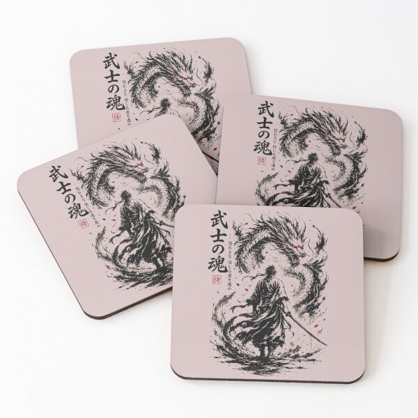 Item preview, Samurai Dragon Spirit – Japanese Ink Mythical Warrior Design designed and sold by saamessart.