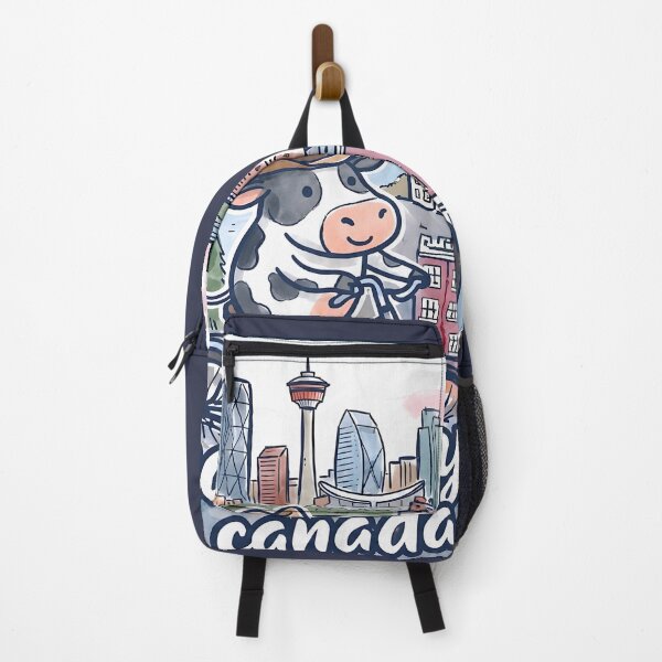Item preview, Calgary Bicycling Cute Cow Wearing Cowboy Hat Skyline designed and sold by HowToCanadian.