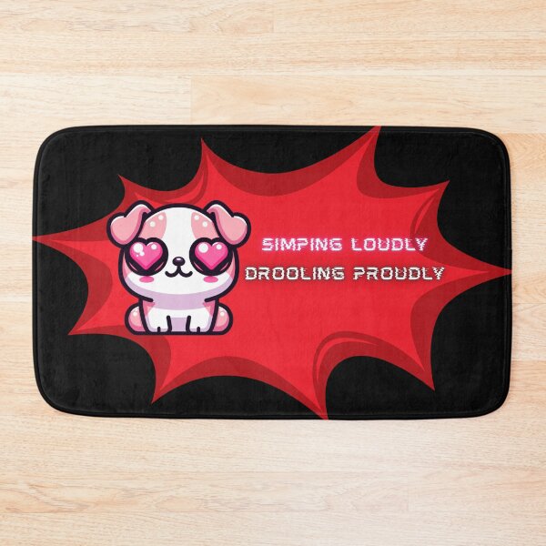 Item preview, Simping Loudly, Drooling Proudly - Kawaii Heart-Eyed Pink Bulldog  designed and sold by Feliciano3.