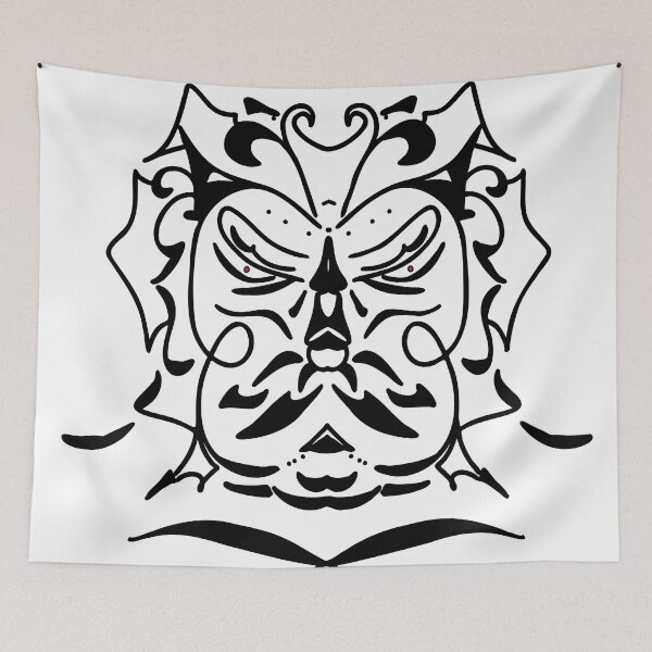 Item preview, Tribal Demon Mask Blackwork Tattoo designed and sold by Rexusstain.