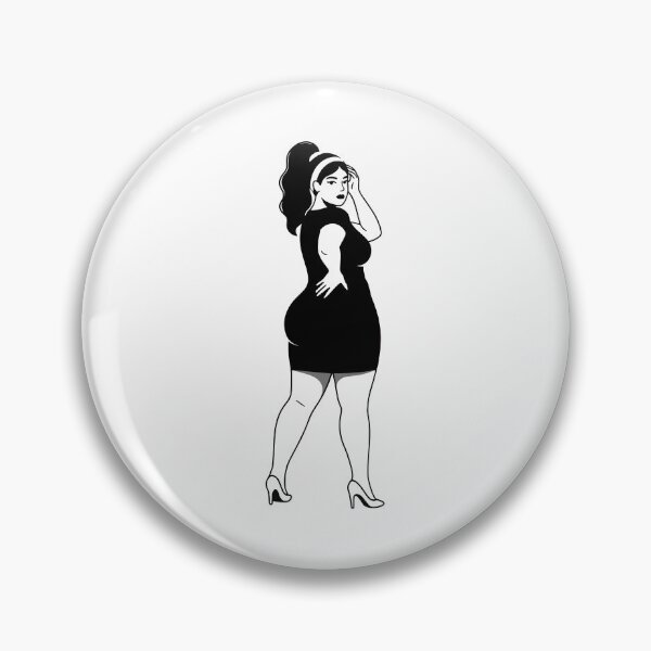 Item preview, urvy Plus Size Woman Silhouette Vector Illustration | Sexy Black Female Body Art Design designed and sold by skgraphictrafic.