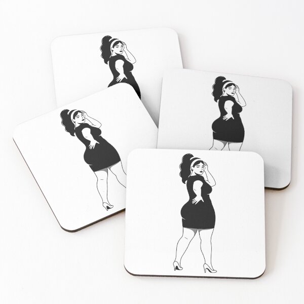 Item preview, urvy Plus Size Woman Silhouette Vector Illustration | Sexy Black Female Body Art Design designed and sold by skgraphictrafic.