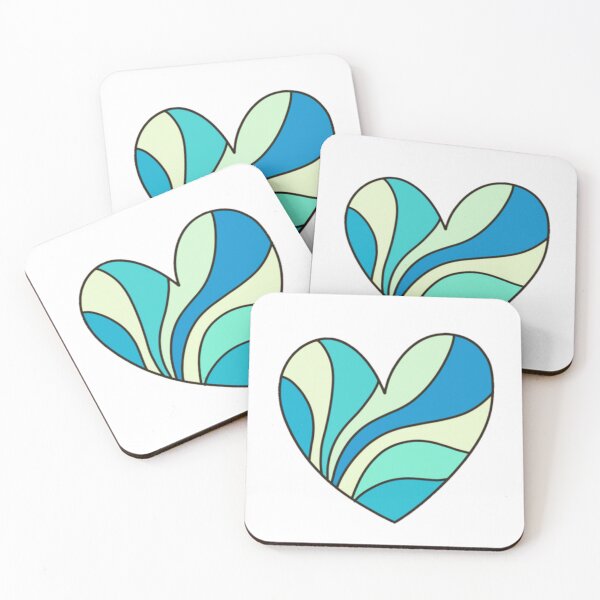 Item preview, Retro Groovy Swirl Heart Blue Wave Graphic designed and sold by jttrends.