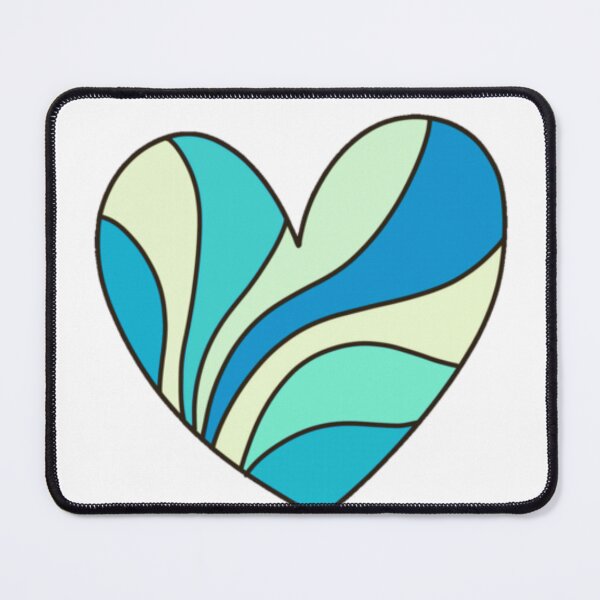 Item preview, Retro Groovy Swirl Heart Blue Wave Graphic designed and sold by jttrends.
