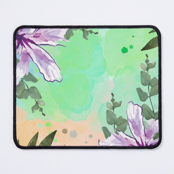 Item preview, Aesthetic Purple Floral Watercolor Botanical Green Leaf Art designed and sold by GeoandHome.