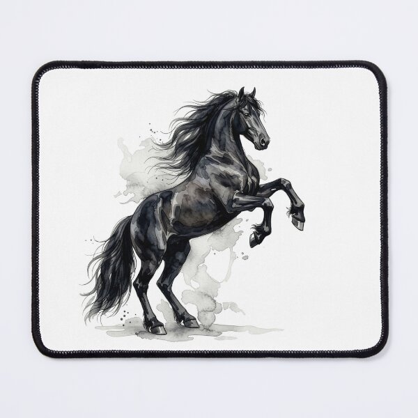 Item preview, Elegant Black Rearing Horse designed and sold by Rutvain.