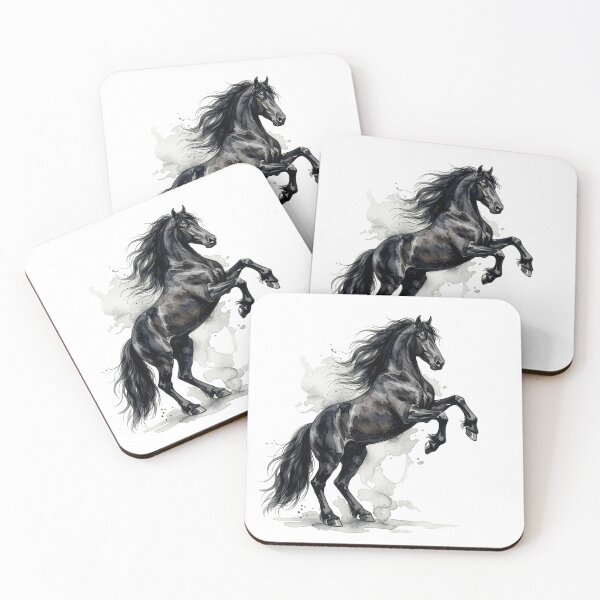 Item preview, Elegant Black Rearing Horse designed and sold by Rutvain.