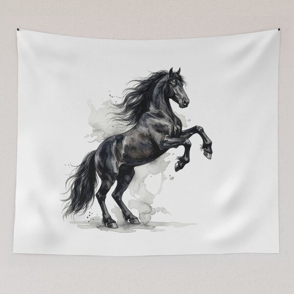 Item preview, Elegant Black Rearing Horse designed and sold by Rutvain.