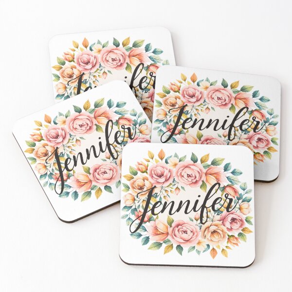 Item preview, Jennifer Floral Name Watercolor Boho Personalized Design designed and sold by ArcticFoxStudio.