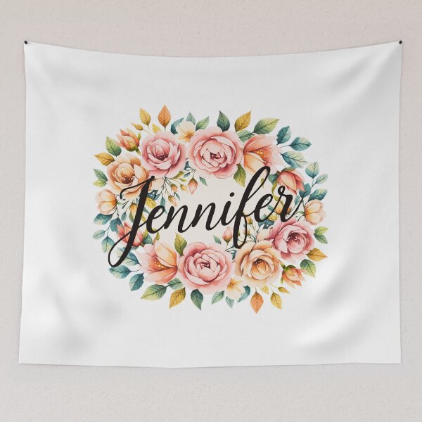 Item preview, Jennifer Floral Name Watercolor Boho Personalized Design designed and sold by ArcticFoxStudio.
