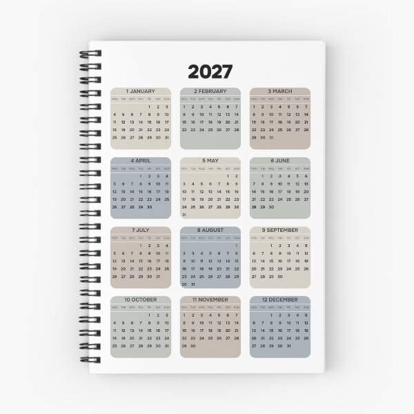 Item preview, English 2027 Vertical 3x4 Grid Blank Annual Planner Grid Clean Business Yearly Calendar Template designed and sold by IuriiVlasenko.