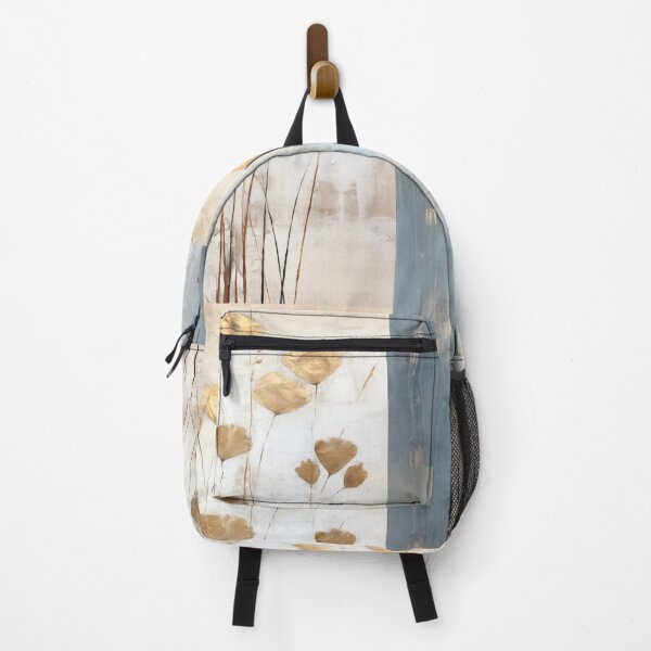 Item preview, Wabi sabi and japandi inspired blue and gold abstract herbs designed and sold by filigreedigital.