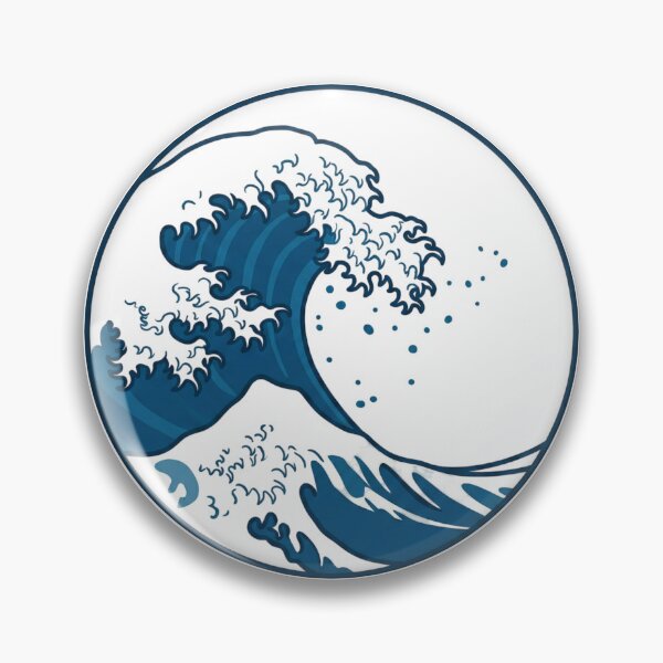 Item preview, Blue Stylized Great Wave Circular Graphic designed and sold by Opal Aura .
