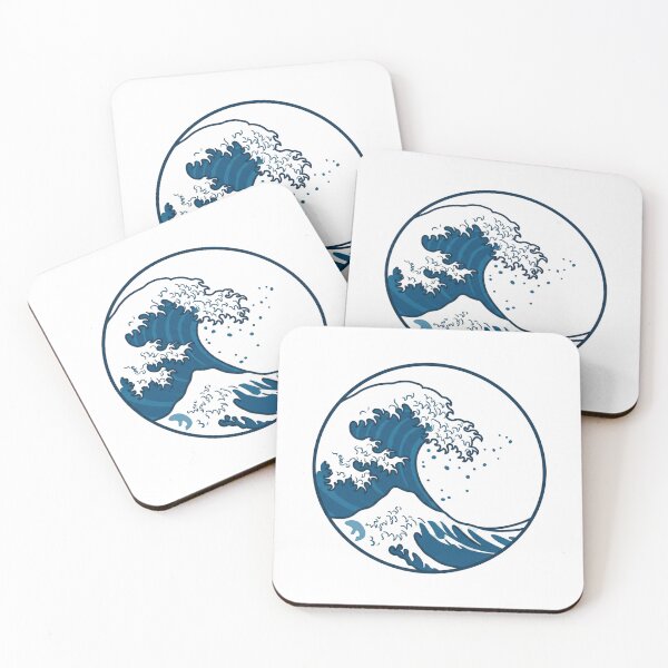 Item preview, Blue Stylized Great Wave Circular Graphic designed and sold by Opal Aura .