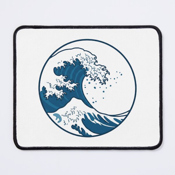 Item preview, Blue Stylized Great Wave Circular Graphic designed and sold by Opal Aura .